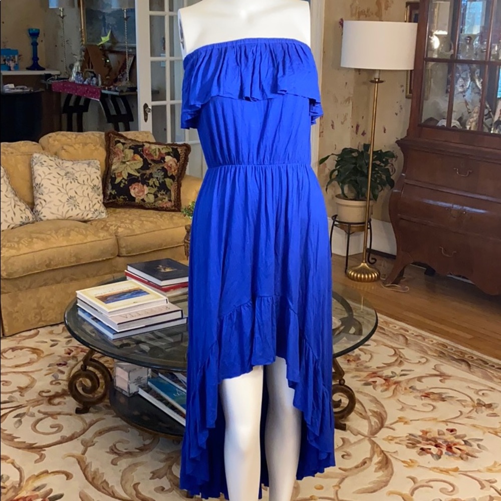 Cobalt blue strapless sundress